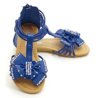 Satin Bow Rhinestone Strappy Sandal Shoe 9T 4 Forever Link Shoes