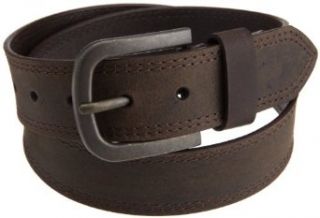 Dickies Mens 38mm Leather Belt With Two Row Stitch, Brown