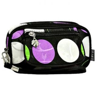 Black Multi Color Polka Dot Cosmetic Wristlet Bag
