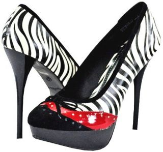 Michelle Dynamite 15 Zebra Multi Women Platform Pumps, 8.5 M US: Shoes