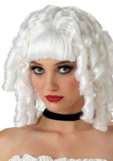 Old Fashioned Spiral Curl White Ghost Doll Costume Wig