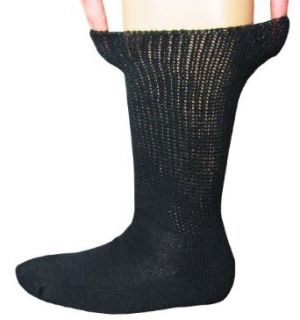 Foot First   Non Binding Diabetic Crew Sock 3 Pairs Black