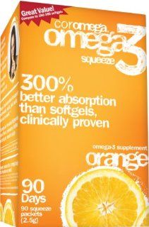 Coromega Omega 3 Supplement, Orange Flavor, Squeeze