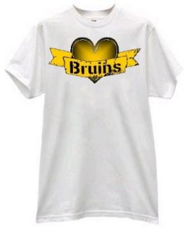 Bruins Heart and Banner Tattoo Design T Shirt: Clothing