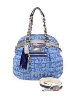 Coach Poppy Denim Wordblock Highlight Handbag 16990