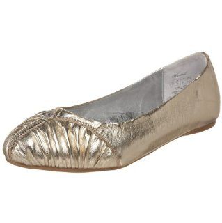Wanted Womens Unzip Ballet Flat,Gold,11 M US Shoes