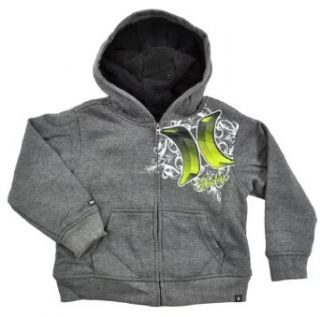 Hurley Toddler Boys Charcoal Heather & Lime Green Hoodie
