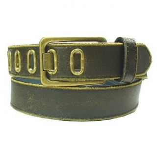  New Distressed Leather Bronze Grommet Belt S 30 32 Clothing