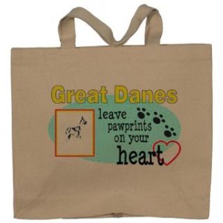 Great Danes Leave Paw Prints on your Heart Totebag (Cotton