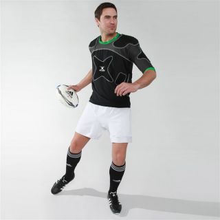 Modèle Synergie 12. Coloris  noir et vert. Protection de Rugby pour
