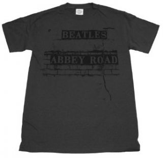 Beatles Charcoal Grey t shirt Abbey Road Brick Wall tee