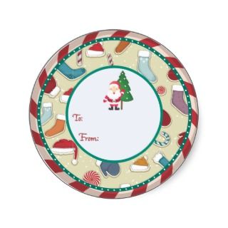 Round Christmas gift tag Sticker