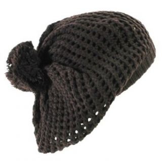 IC9101_BROWN Knitted Beret Trendy Warm thick Beret with
