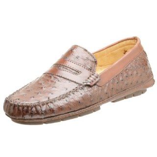: Zelli Mens Indy Ostrich Driving Moccasin,Brown Quill,8.5 M: Shoes