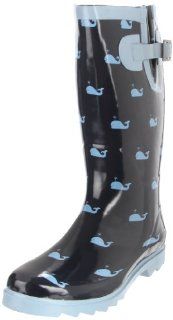 Chooka Womens Tiny Whales Rain Boot,Navy/Sky,5 M Shoes