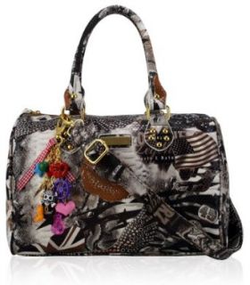 Womens Brown Printed Designer Grab Handbag KCMODE