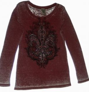 Womans Vocal Long Sleeve Heather Red Plus Size Bling Fleur