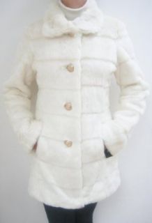 Guess Faux Fur Walker Coat, Jacket, White, Large, Mf557