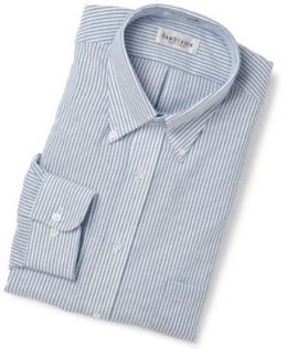 Mens Wrinkle Free Oxford Bengal Stripe Shirt,Blue,18 36/37 Clothing