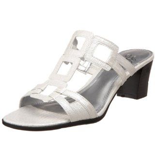 LifeStride Womens Square Off Sandal,White Pale Croco,9.5 M US: Shoes