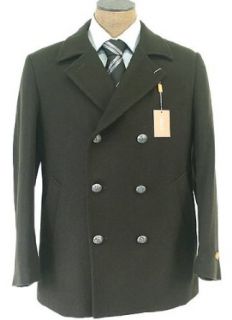 Tallia Mens Solid Olive Wool Peacoat Jacket Size  XXL