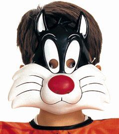 PVC Looney Tunes Sylvester Cat Costume Mask: Clothing