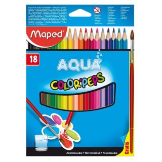 MAPED 18 Crayons Couleur Aqua Color + Pinceau   Achat / Vente CRAYON