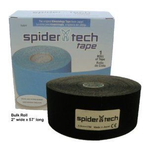 SpiderTech Tape Bulk Rolls   Black Kinesiology Tape   2 x