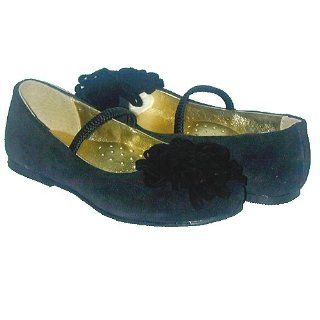 Girls Footwear Black Velvet Dress Slippers Shoes 7 4: IM Link: Shoes