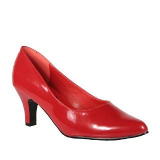 Inch Trendy High Heel Shoe Block Heel Classic Pump Red Patent Shoes