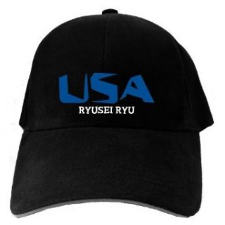 Caps Black Usa Ryusei Ryu  Martial Arts: Clothing