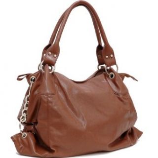 Dasein Chain Accents Shoulder Bag Handbag  Brown Clothing