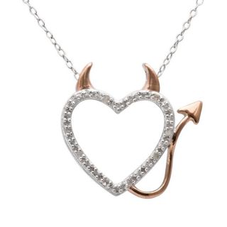 18k Rose Gold over Silver 1/10ct TDW Diamond Heart Necklace