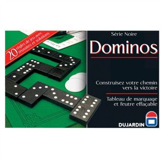 Dominos Série noire   Les 28 dominos en bois se posent sur un tapis