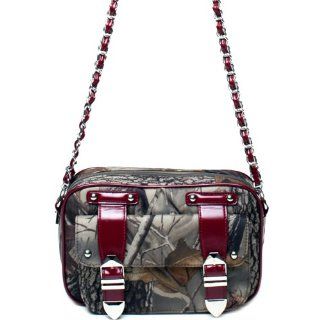Buckles Crossbody Messenger Camo Bag Camouflage Purse HW Red Shoes