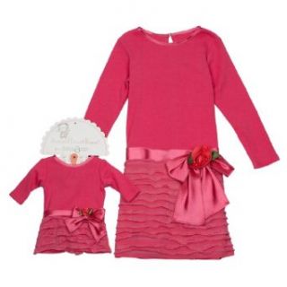 Dollie & Me Girls 2 6x Velvet Flower Dress,Pink,4