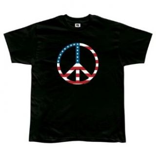 Patriotic Peace Sign Black T Shirt Clothing