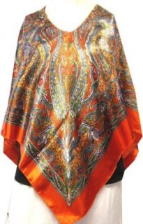 Indian Satin Silk Poncho Scarves Womens Clothing Accessory
