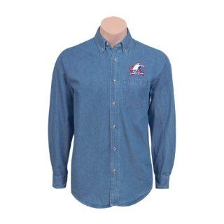 American Denim Shirt Long Sleeve Large, Eagle Head Blue