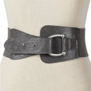 Gray Horseshoe Buckle Wide Stretch Elastic Cinch Belt