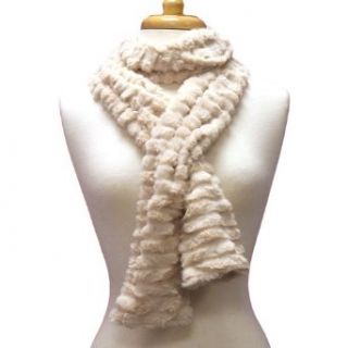 Light Tan Luxurious Faux Cloche Fur Stole Scarf Clothing