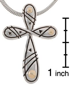 Pacifica Sterling Silver & 18 kt. Gold Cross Pendant