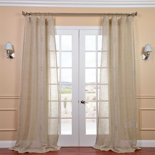 Linen Open Weave Natural 96 inch Sheer Curtain Panel