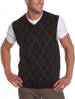 Geoffrey Beene Mens 2 Color Raker Sweater Vest, Black