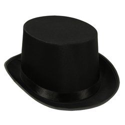 Satin Sleek Top Hat (black) Party Accessory (1 count