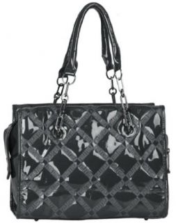 Classic Elegant Silver Gray Quilted PU Patent Leather