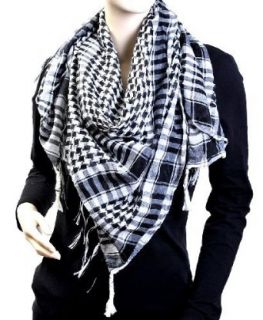Houndstooth Square Shawl, Black and White Clothing