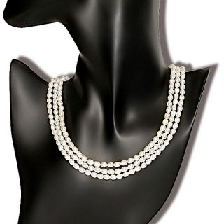 Freshwater Rice Pearl 18 inch 3 strand Necklace (4 5 mm) (Case of 6