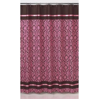 Pink and Brown Bella Cotton Shower Curtain