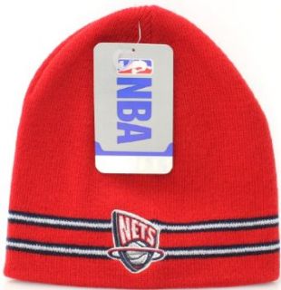 Brooklyn Nets Logo Cuff Beanie Hat Cap Red: Clothing